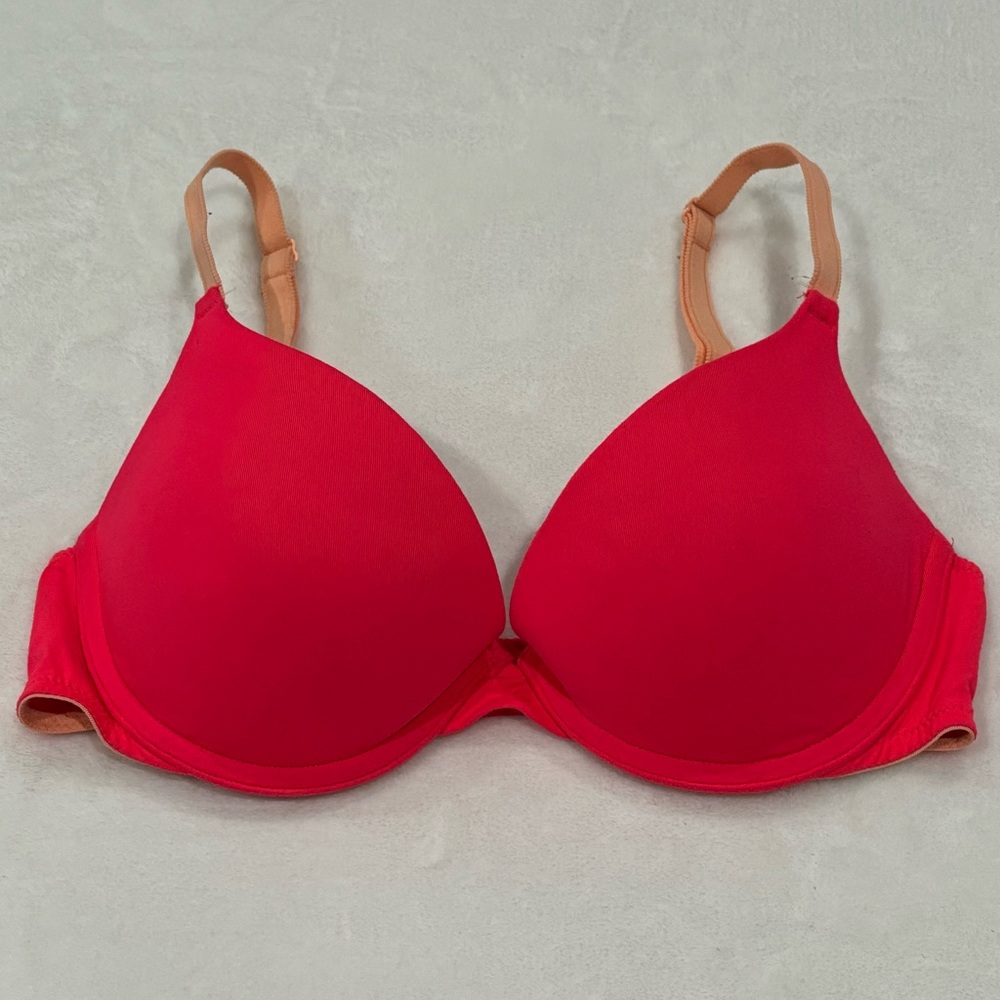 PINK VICTORIA’S SECRET Wear Everywhere Push Up Bra - pink & peach, size 32C